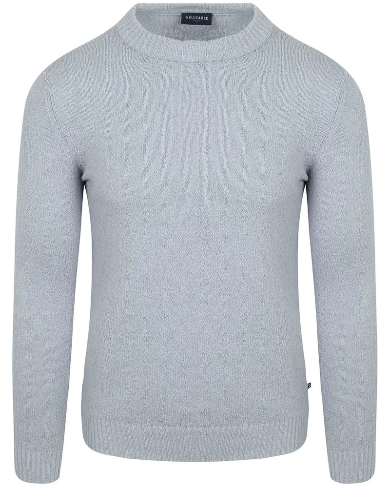 Suitable Strick-Pullover Bouclé Blau Hellblau
