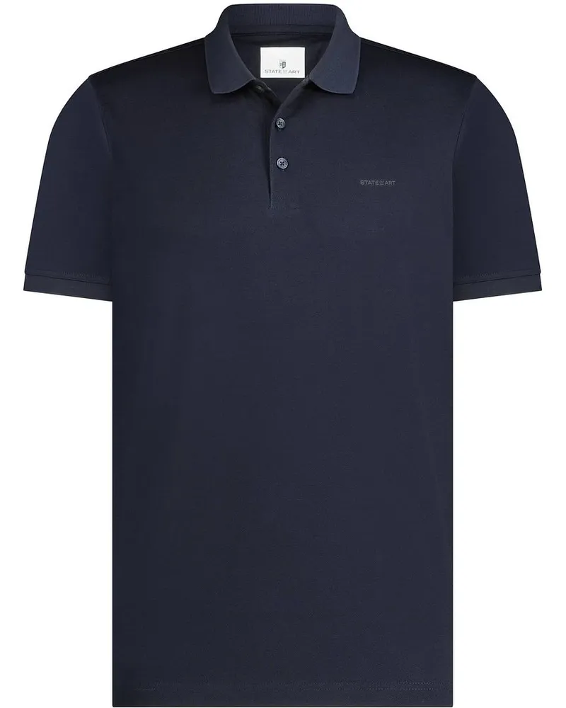 State of Art Poloshirt Mercerized Piqué Navy Dunkelblau