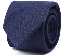 Tie Wool/Silk Herringbone Navy