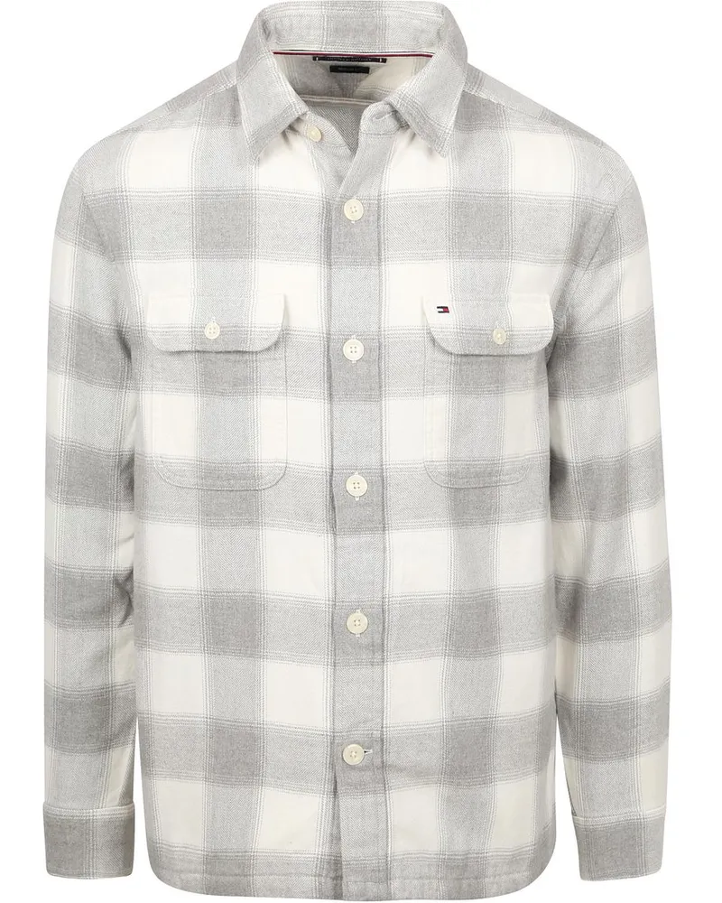Tommy Hilfiger Hemdjacke Flanell Karos Grau Grau