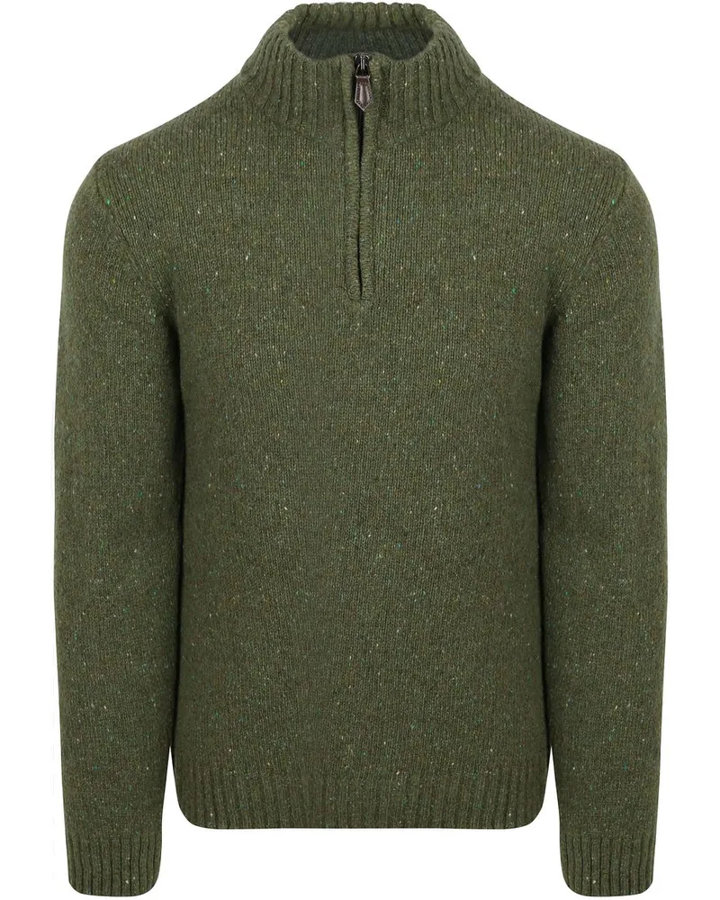 Suitable Half Zip Pullover Donnegal Tweed Eco Wool Grün Grün