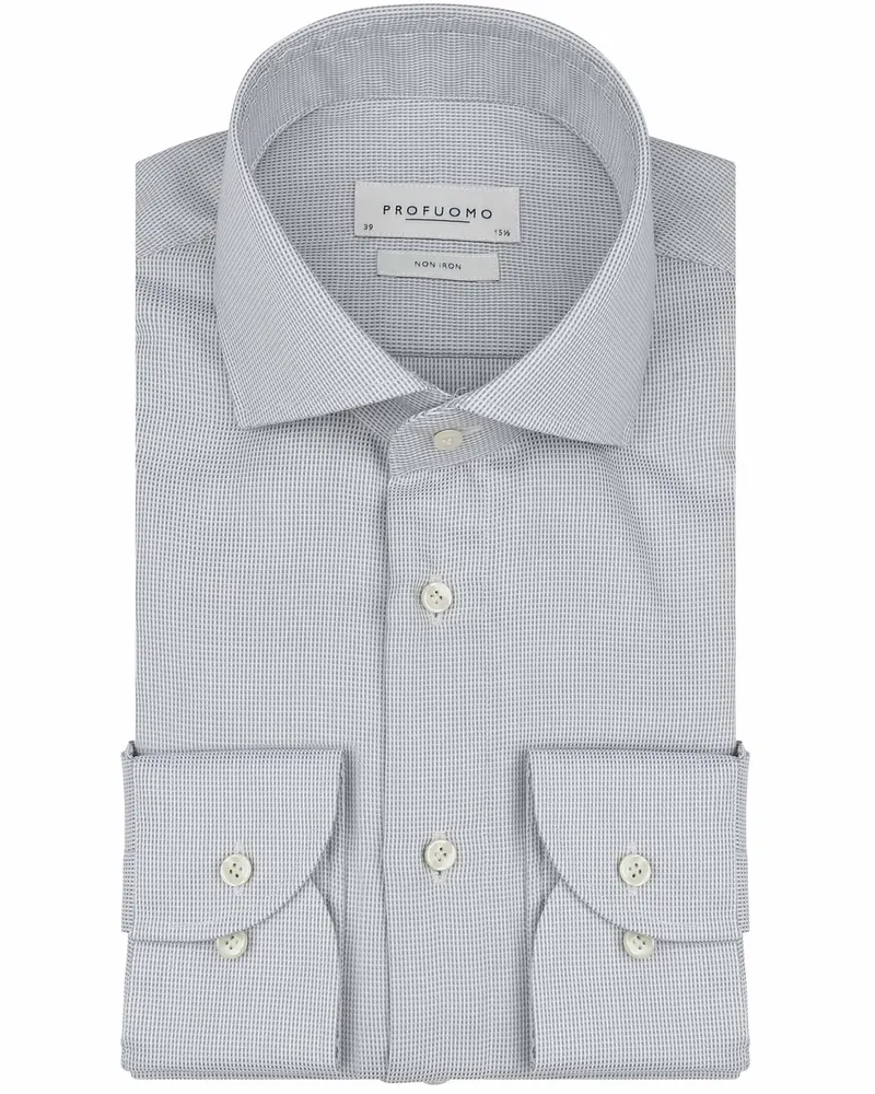 Profuomo Dobby Hemd Print Hellgrün Grün