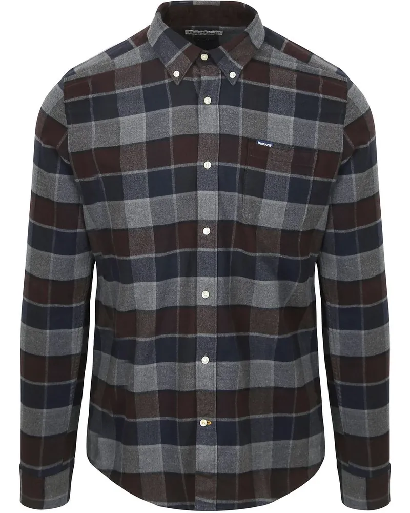 Barbour Valley Hemd Karo Braun Anthrazit Braun