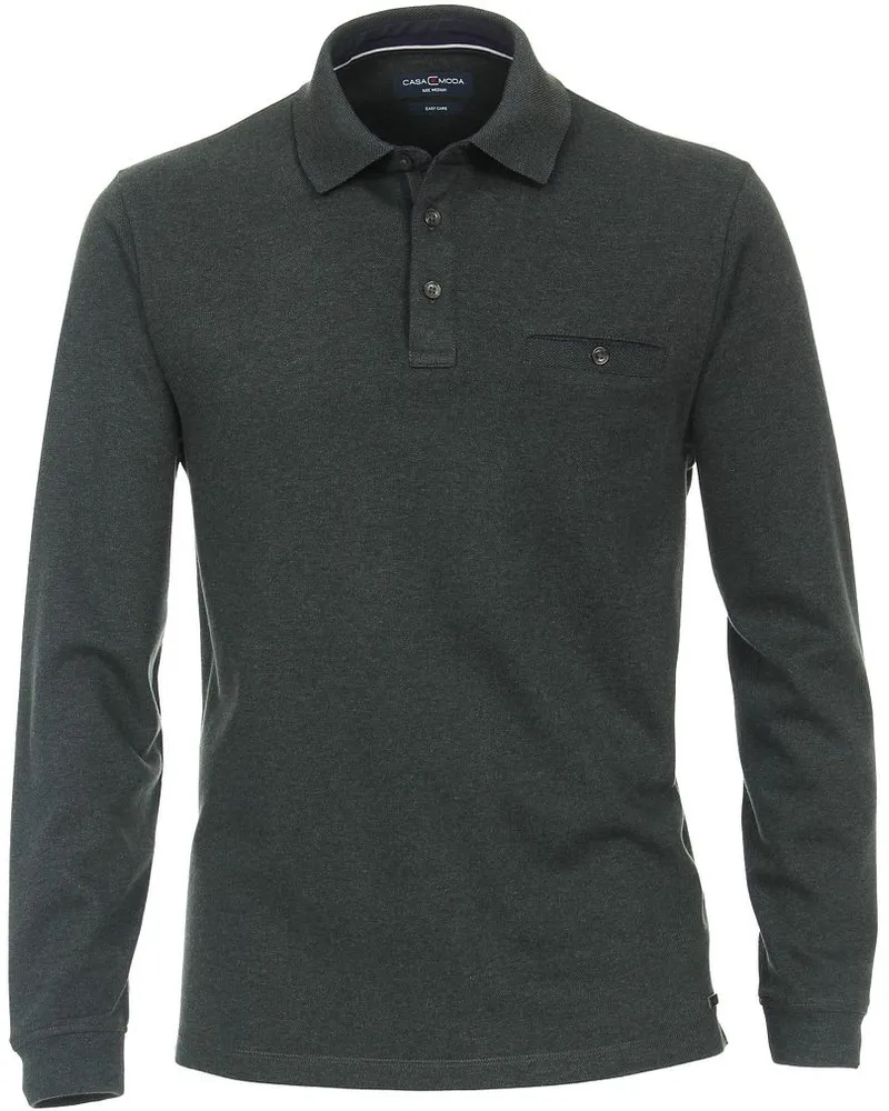 CasaModa Poloshirt LS Dunkelgrün Dunkelgrün
