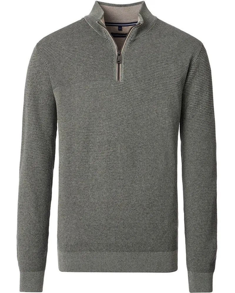 CasaModa Halfzip Pullover Structure Grün Grün