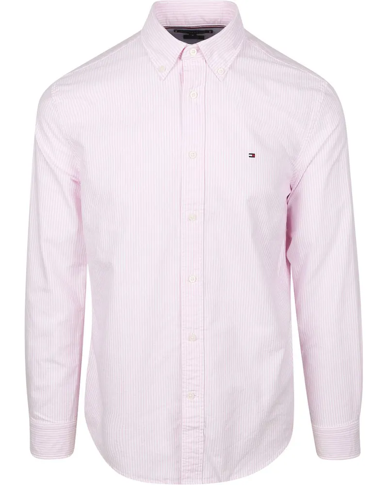 Tommy Hilfiger Oxford Hemd Streifen Rosa Pink