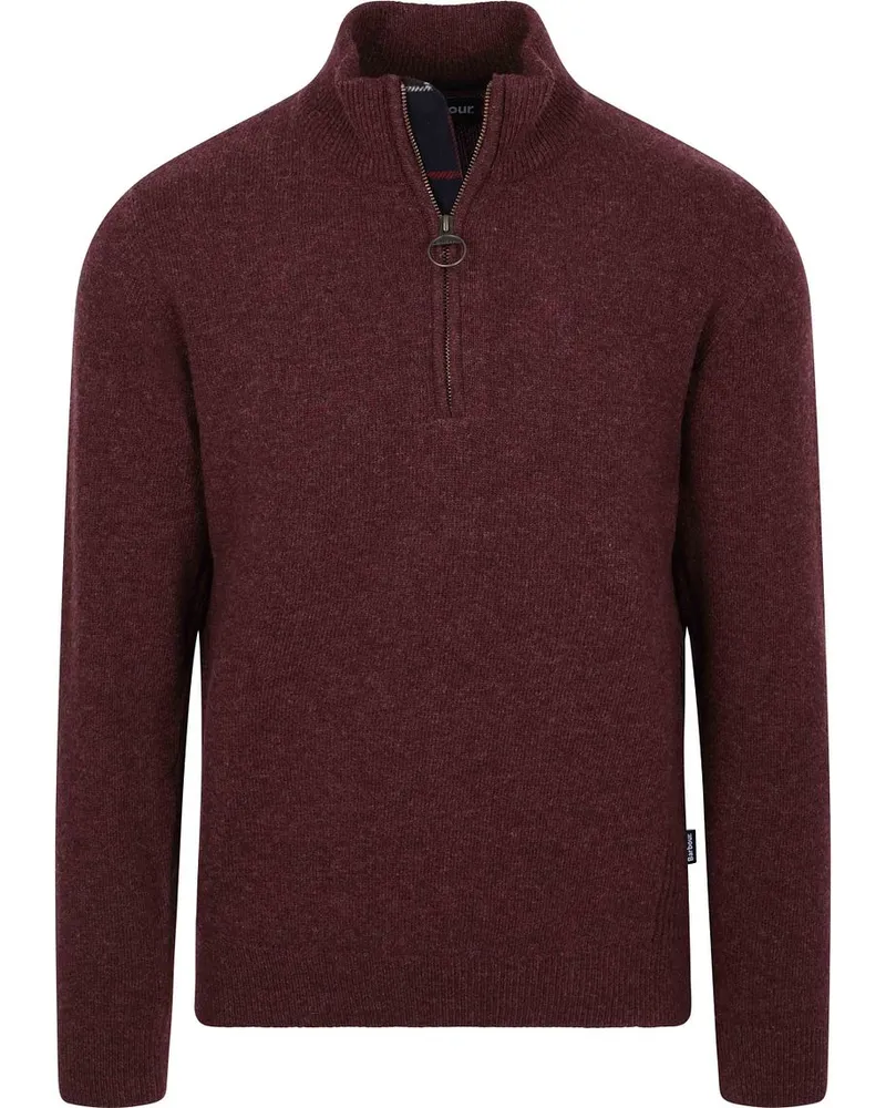 Barbour Holden Half Zip Pullover Wolle Bordeaux Bordeaux