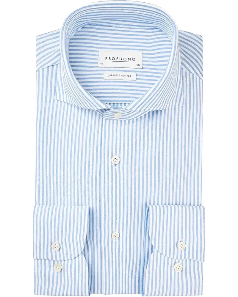 Profuomo Japanese Knitted Hemd Hellblau Hellblau