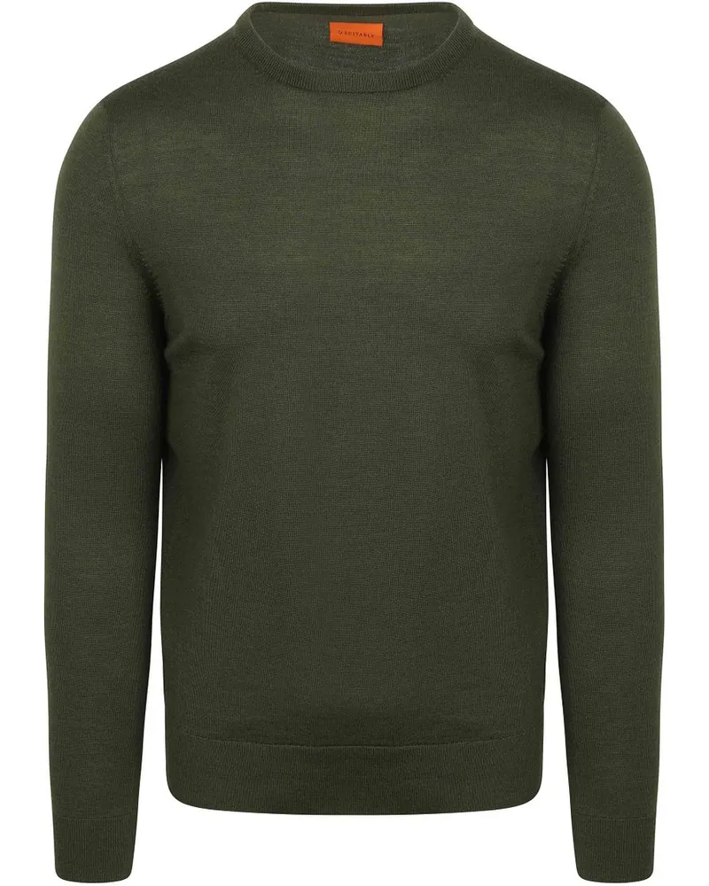 Suitable Merino Pullover Military Grün Dunkelgrün