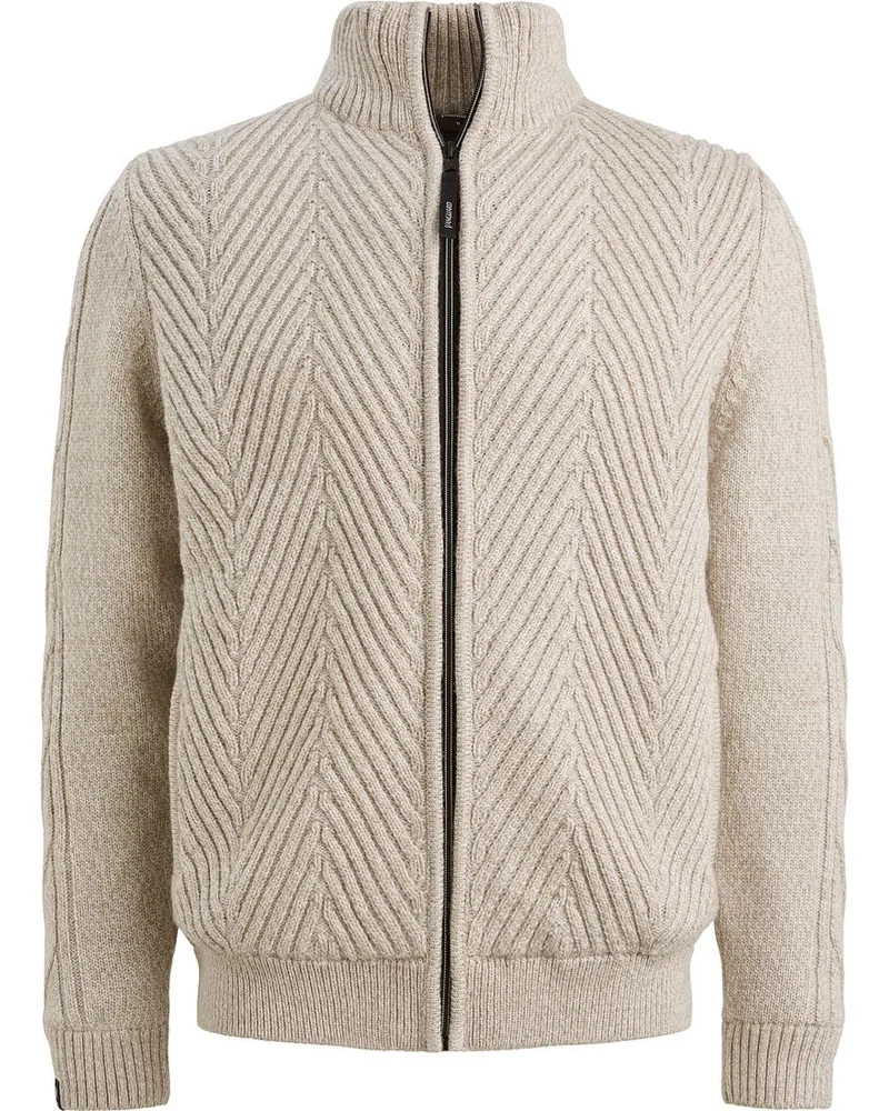 Vanguard Strickjacke Structure Wool Blend Beige Beige