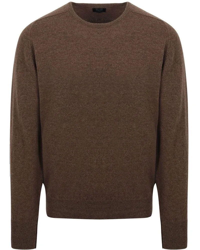William Lockie Pullover Lammwolle Mocha Braun