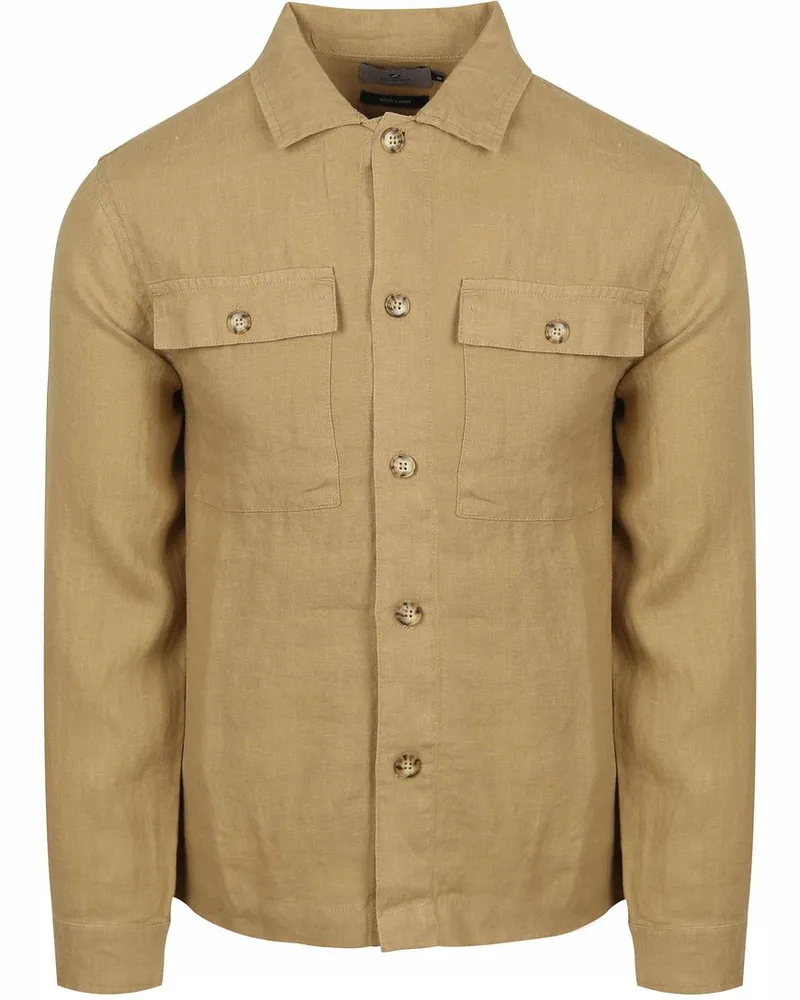 Suitable Leinen Hemdjacke in Beige Beige