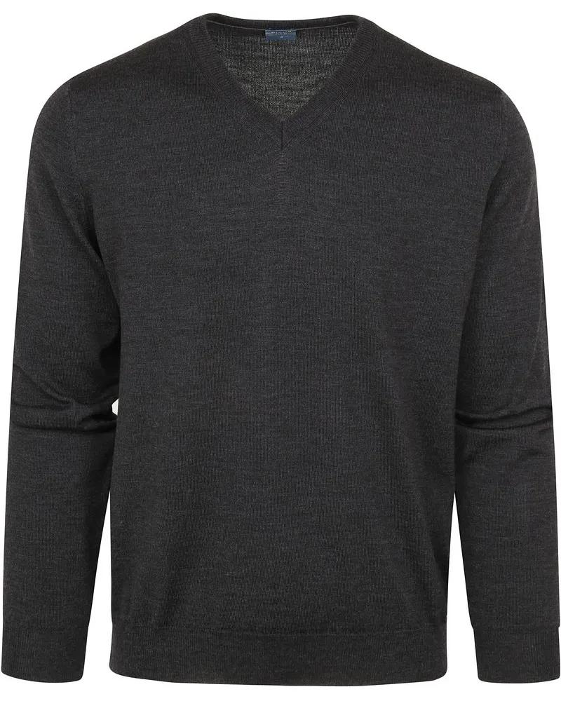 Olymp Pullover Merinowolle Grau Grau