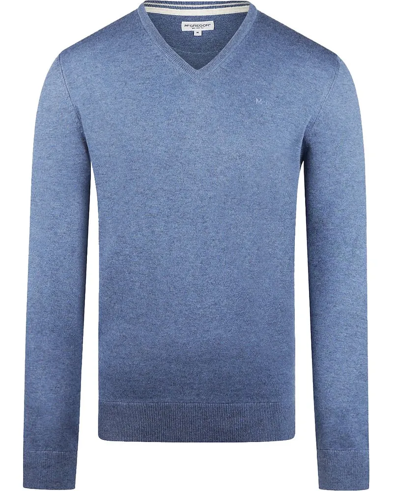 McGregor Pullover Merinowolle V-Ausschnitt Faded Blau Blau