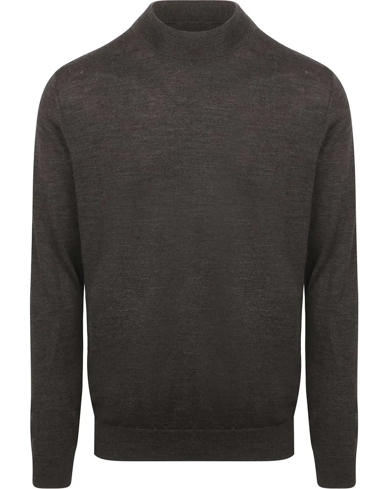 Profuomo Turtleneck Merino Pullover Dunkelbraun Braun