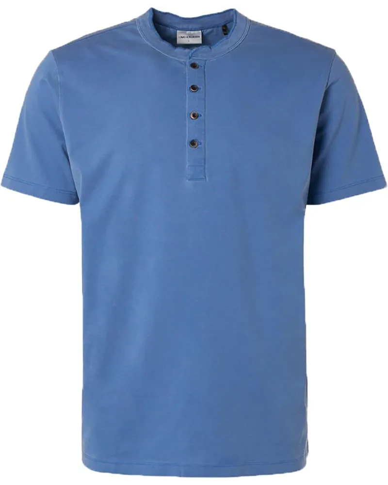 No Excess T-Shirt Knopf Blau Blau