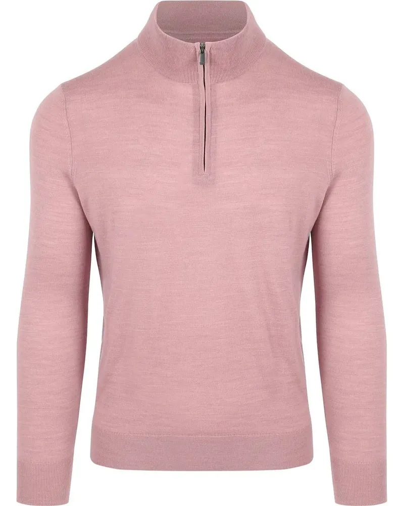 Suitable Merino Half Zip Pullover Rosa Pink