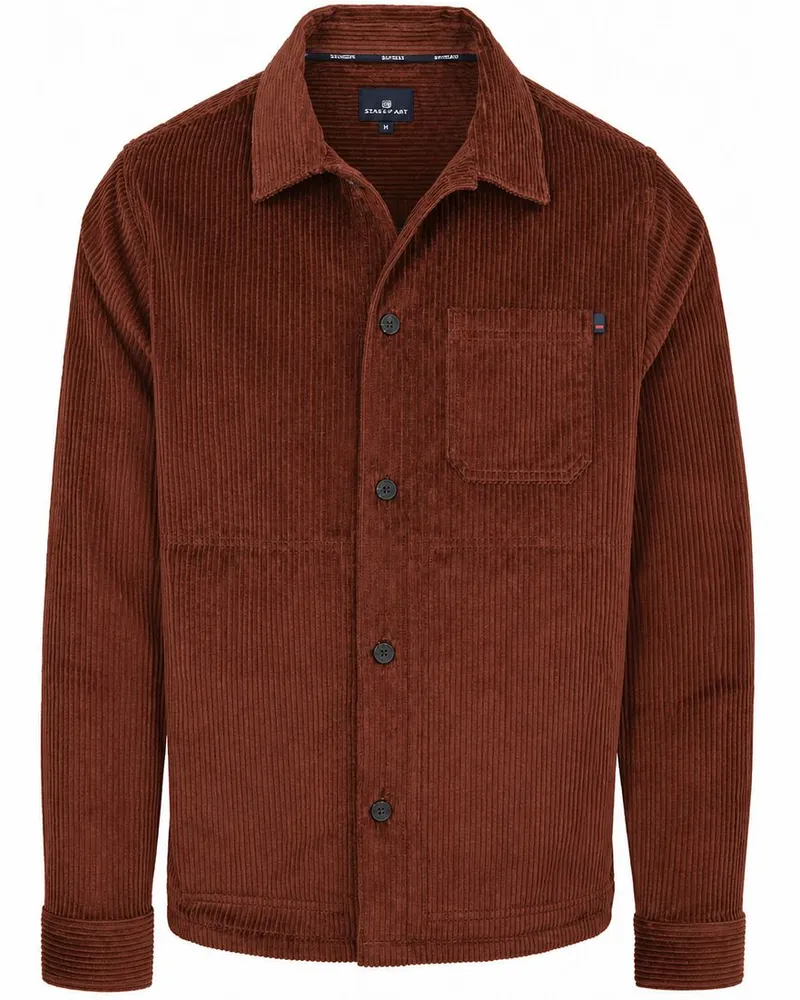 State of Art Overshirt Cord Bordeaux Rot