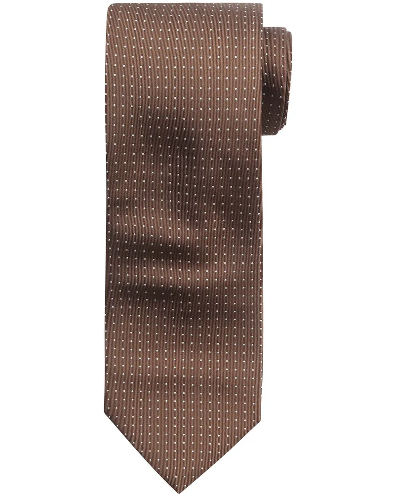 Suitable Krawatte Seide Punkte Braun Braun