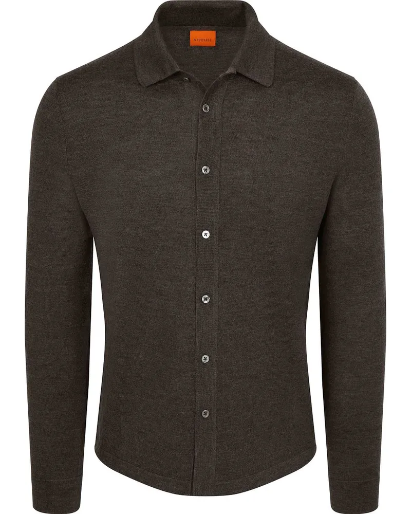 Suitable Cardigan Shirt Merino Braun Braun