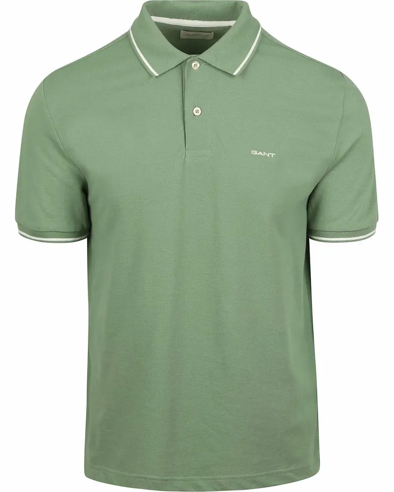 Gant Tipping Piqué Poloshirt Grün Grün