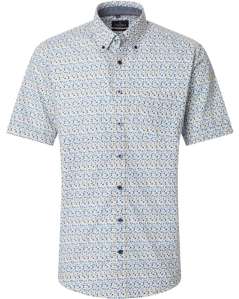 CasaModa Short Sleeves Freizeithemd Dots Blau Grün