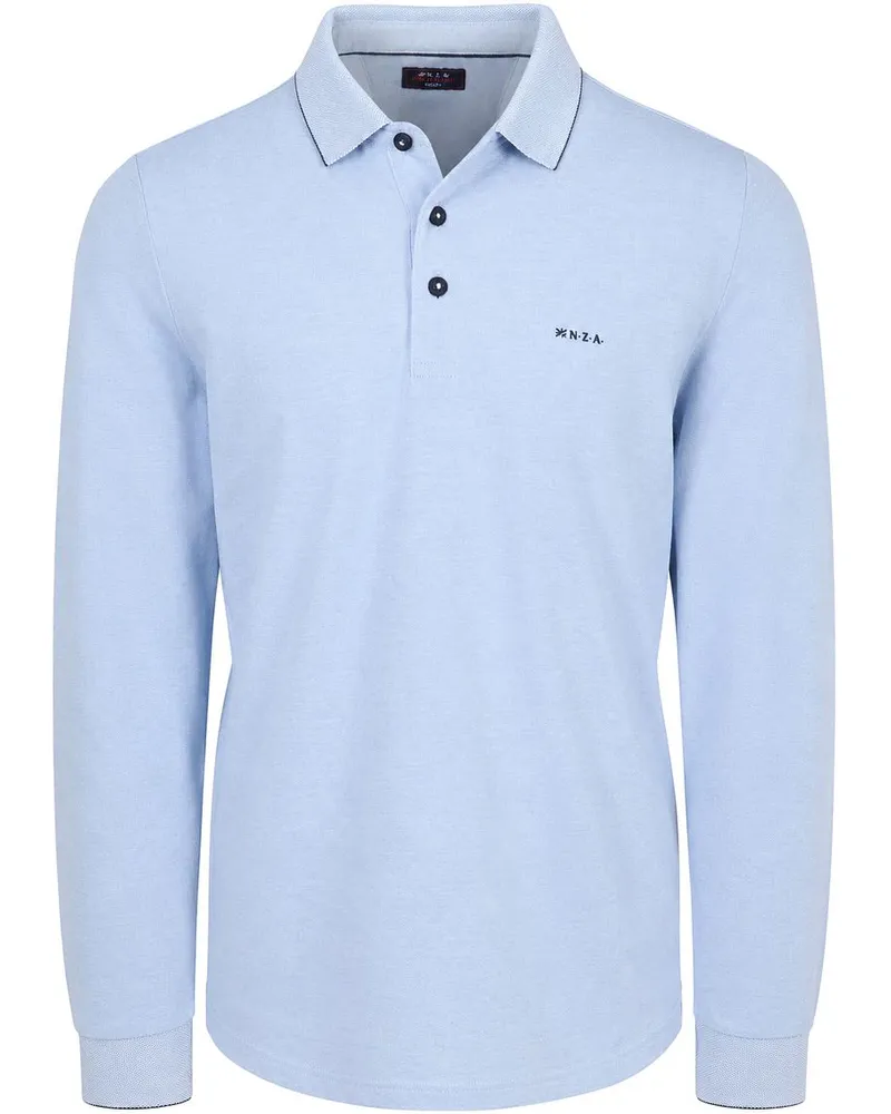 New Zealand Auckland NZA) Longsleeve Polo Hamton Piqué Blau Blau