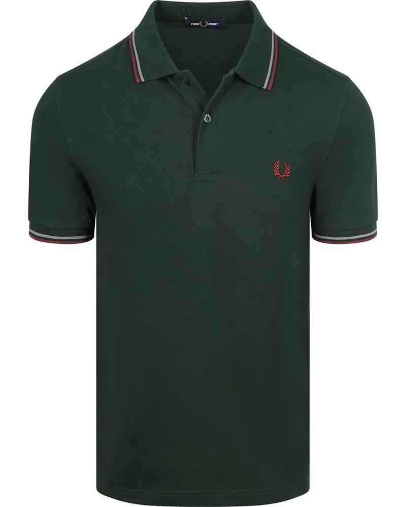 Fred Perry Polo Twin Tipped M3600 Dunkelgrün 85A Dunkelgrün