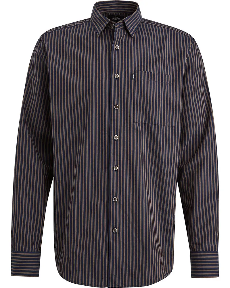 Vanguard Gestreiftes Hemd Navy Braun Dunkelblau