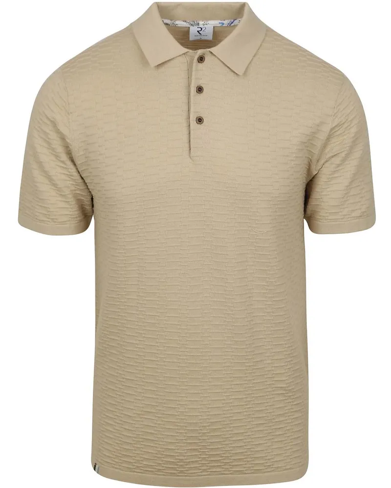 R2 Amsterdam R2 Polo Knitted Beige Wollweiß