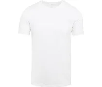 O-Ausschnitt Dry Cotton T-Shirt Weiß