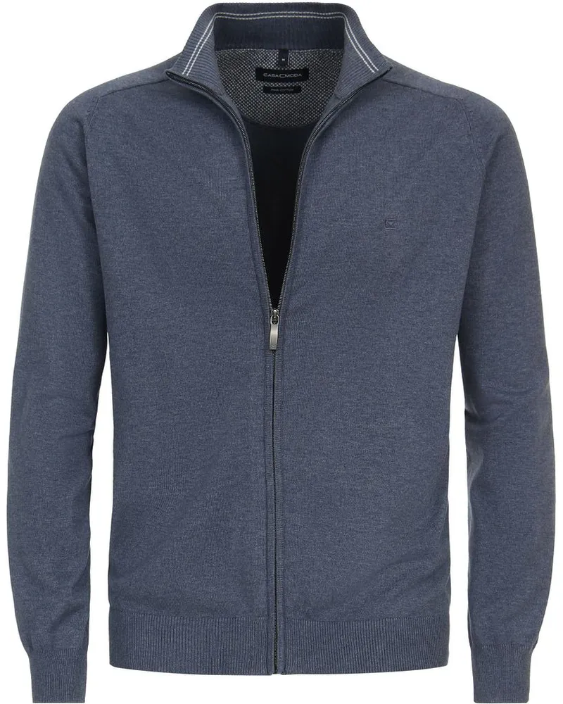 CasaModa Strickjacke Zip Blau Dunkelblau