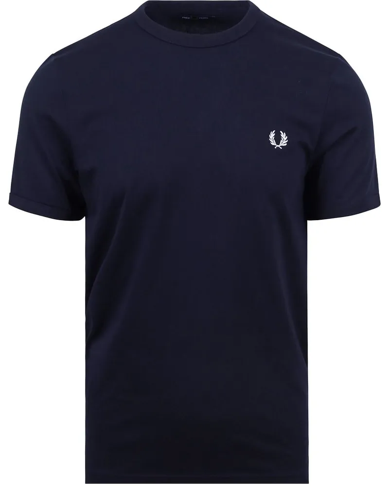 Fred Perry T-shirt Ringer Tennis Blue Blau