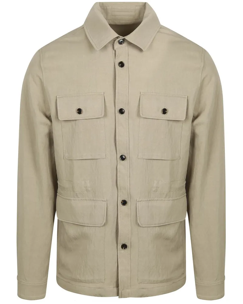 Suitable Überhemd Tencel Greige Beige