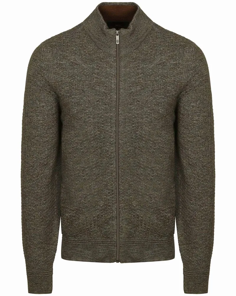 State of Art Strickjacke Structure Melange Braun Braun