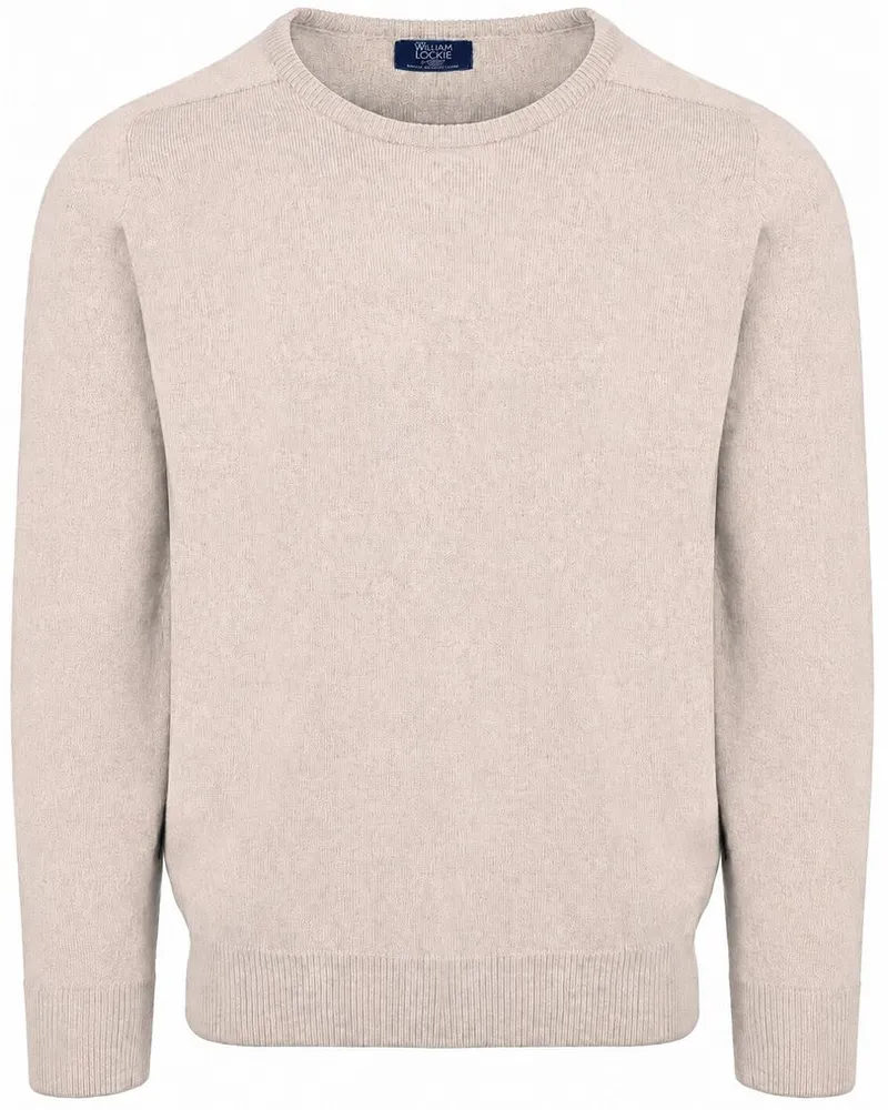 William Lockie Pullover Lammwolle Linen Wollweiß