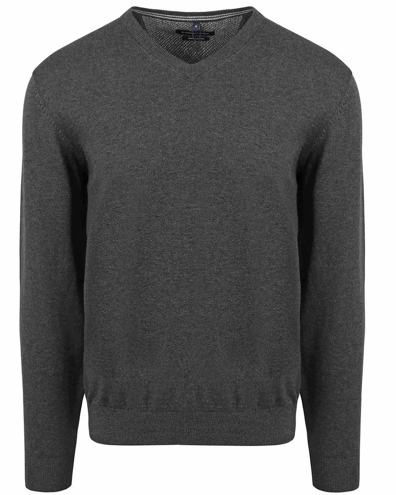 CasaModa Pullover V-Ausschnitt Grau Grau