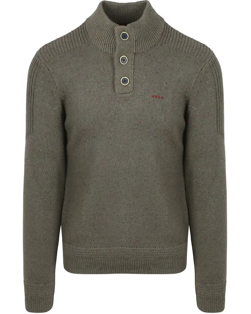 New Zealand Auckland NZA) Pullover Mocker Conor Melange Armeegrau Grün