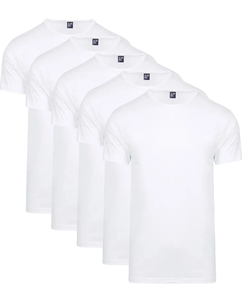 Alan Red Giftbox Derby T-Shirts 5 Stück Weiß