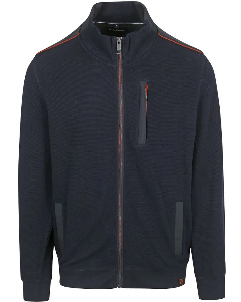 CasaModa Strickjacke Zip Navy Blau