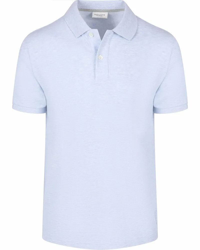 Profuomo Piqué Poloshirt Melange Hellblau Hellblau