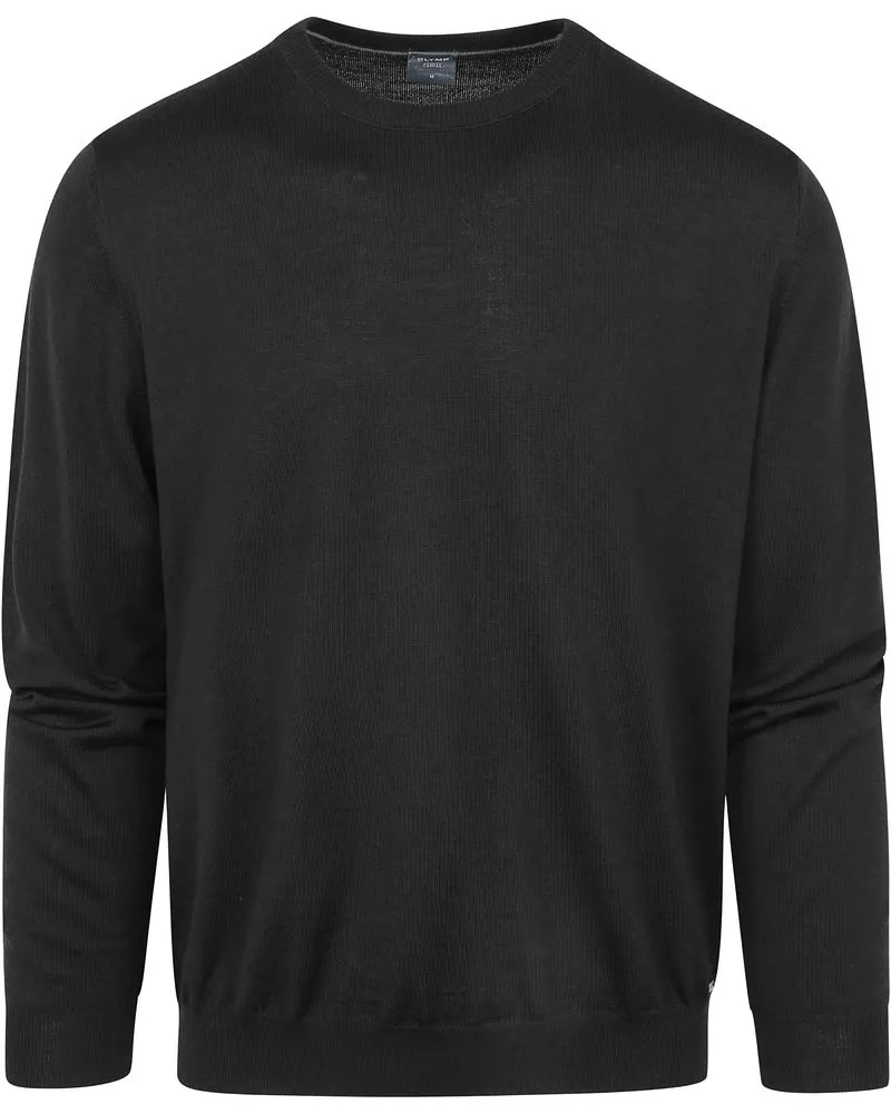 Olymp Pullover O-Hals Wolle Schwarz Schwarz