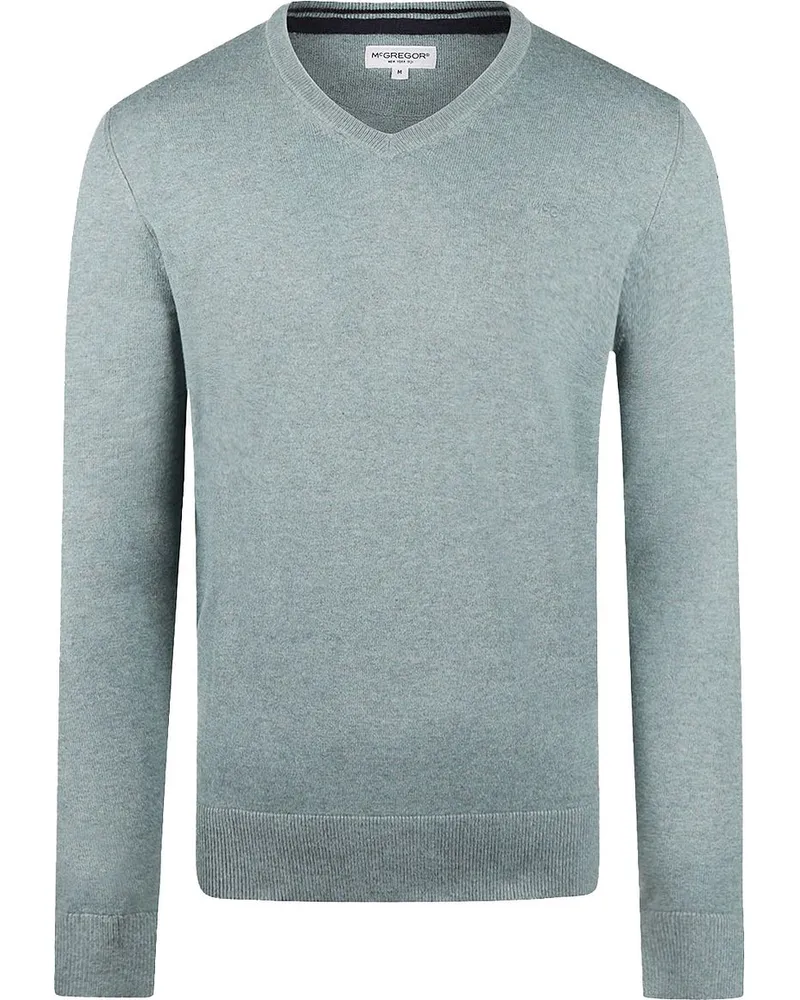 McGregor Pullover Merinowolle V-Ausschnitt Sage Grün Grün