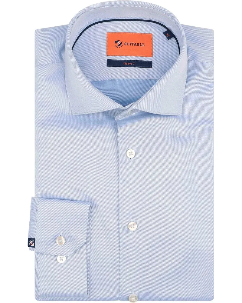 Suitable Hemd Twill Ärmel 7 Hellblau Hellblau