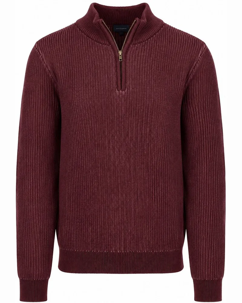 Suitable Bico Half-Zip Pullover Burgundy Rot