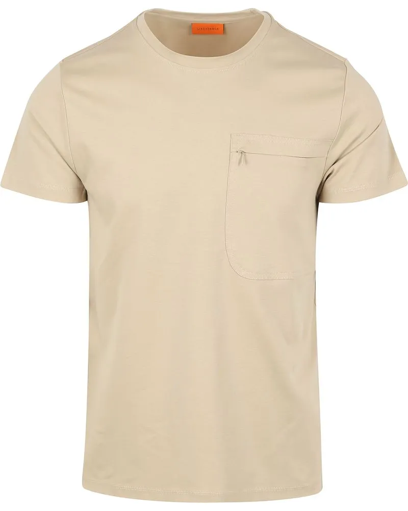 Suitable T-shirt Sonny Pocket Beige Beige
