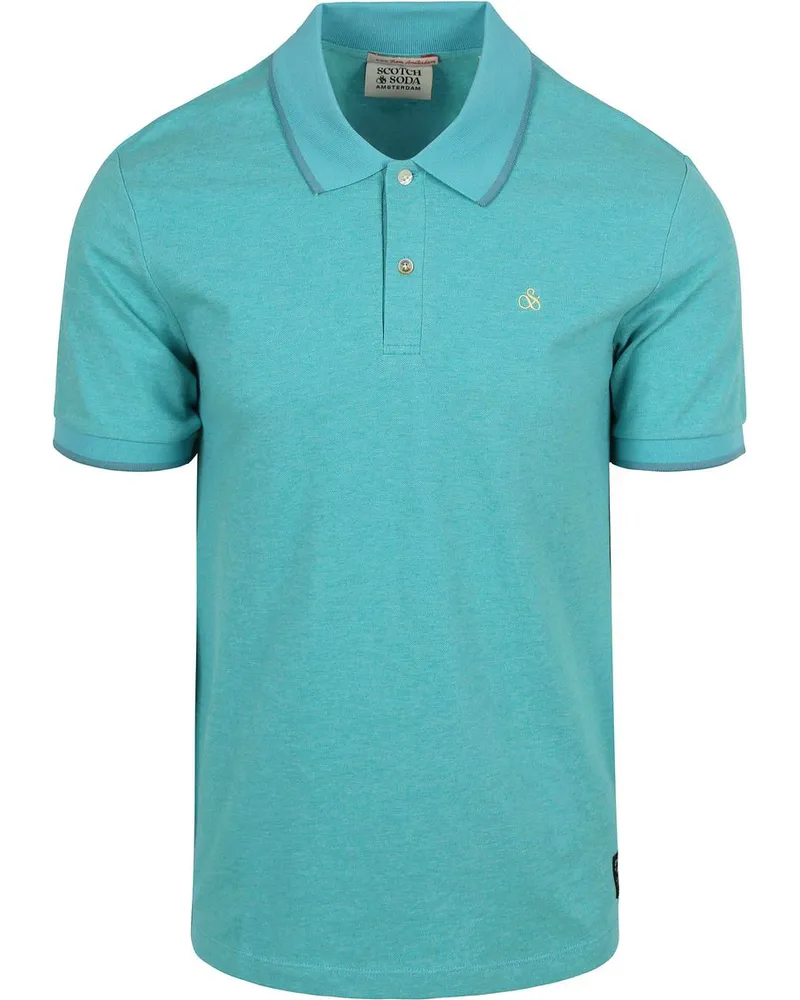 Scotch&Soda Melange Poloshirt Turqoise Türkis