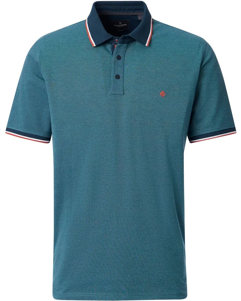 CasaModa Polo Piqué Contrast Petrol Türkis