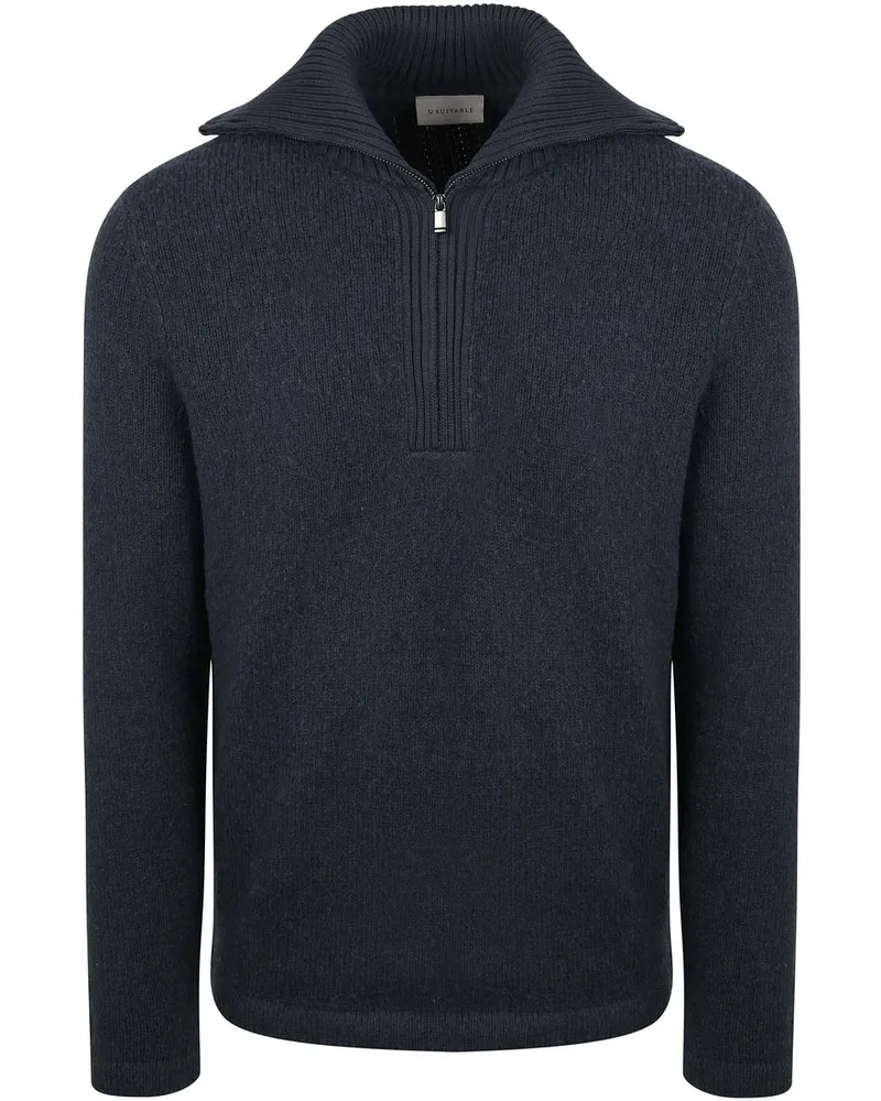 Suitable Herren Troyer aus gekochter Wolle – Dunkelblau (Deep Zip Dunkelblau