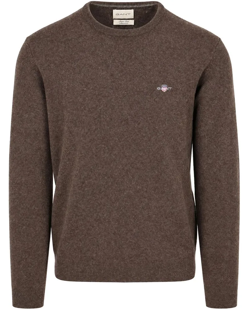 Gant Pullover Lammwolle Braun Braun